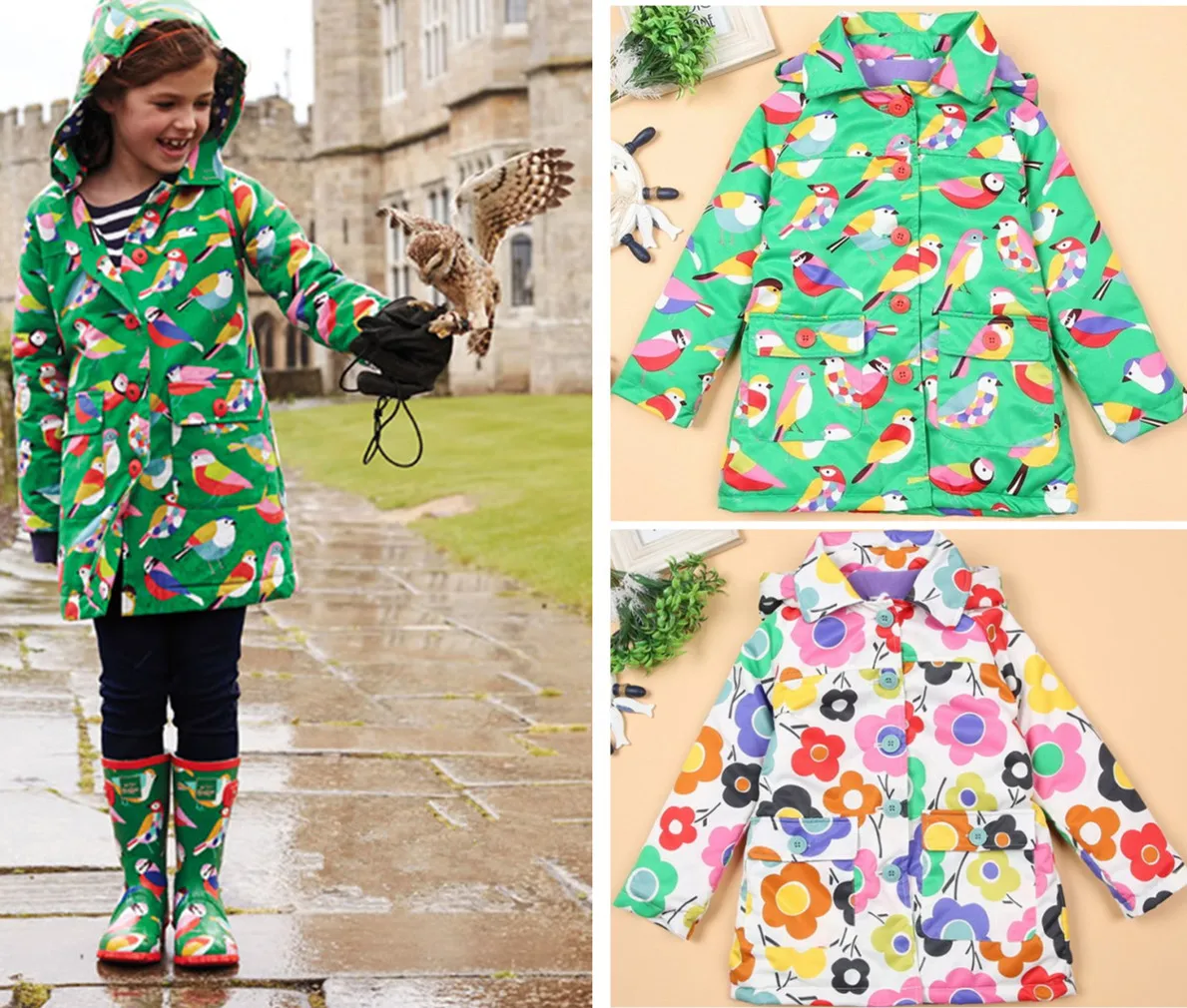 Winter thickening wadded jacket 2016 clothing winter outerwear female child baby trench medium long child overcoat