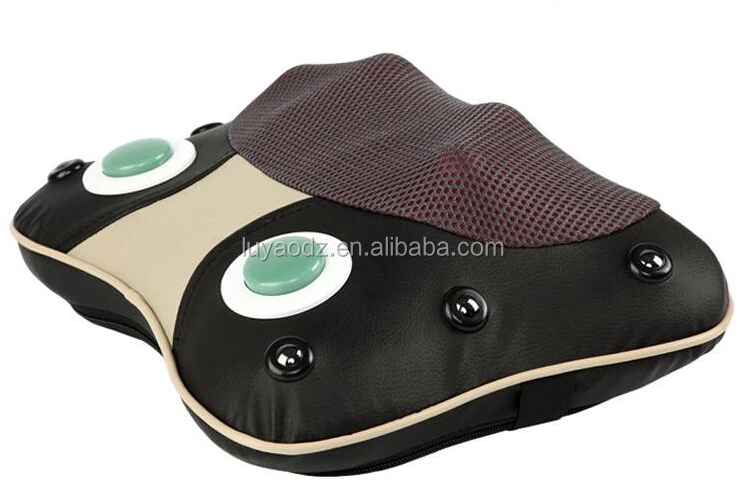 Hot deep-sea magnet stone back neck shiatsu and tapping massage pillow with heating  LY-737A