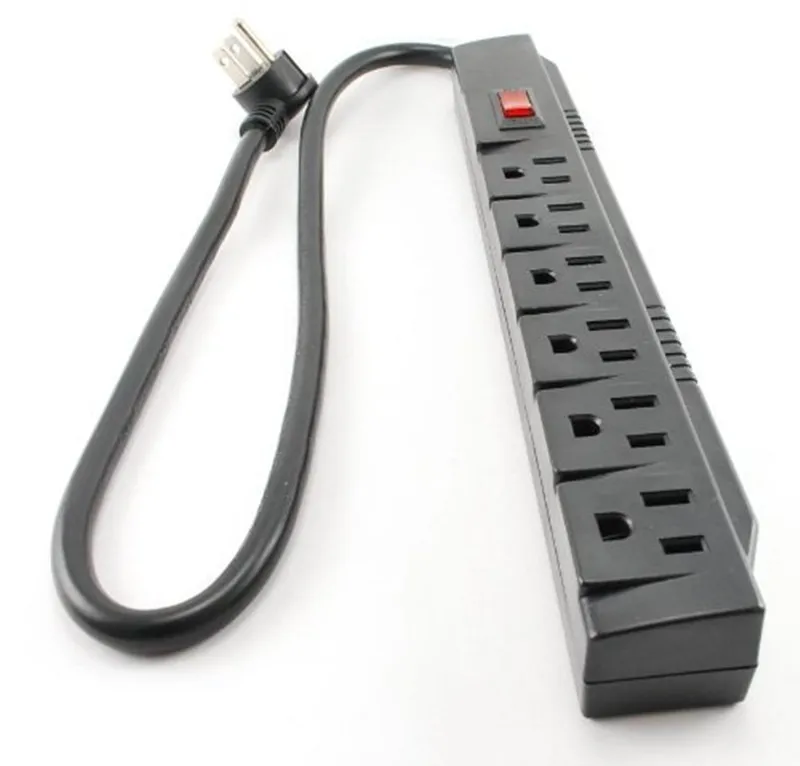 American Standard 6 Outlet Black Power Strip