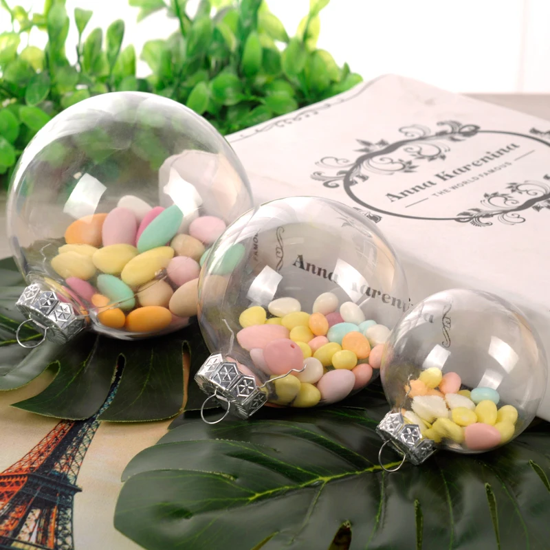 8 см прозрачный подвесной елочный орнамент, пластиковый мягкий декоративный шар 6 см/8 см/10 см