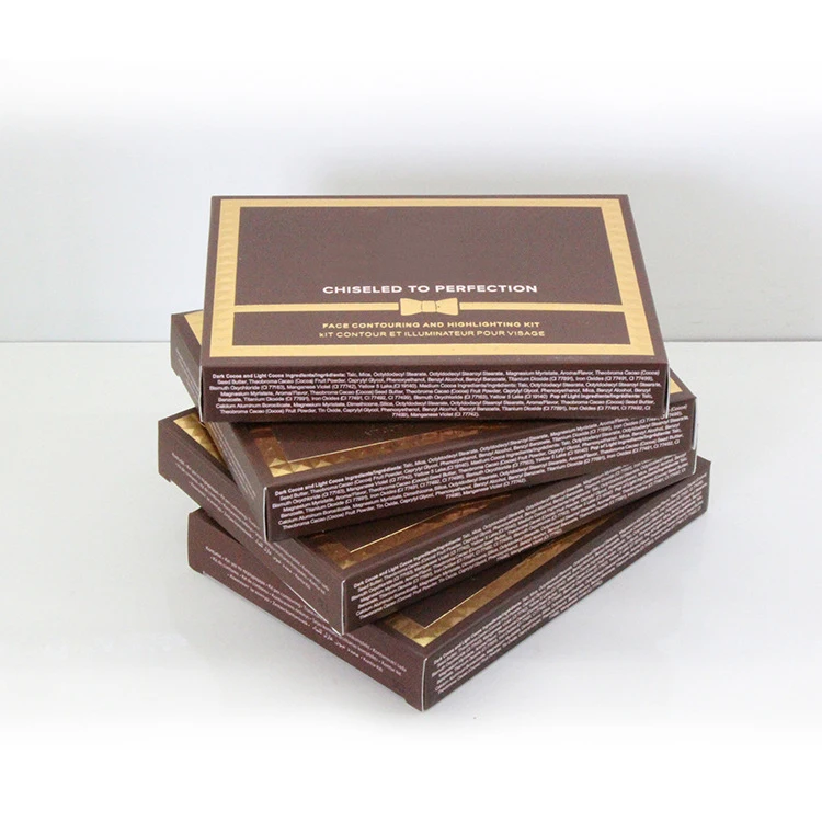 Private label 4 colors face powder cosmetics chocolate color waterproof powder palette lasting repair press powder