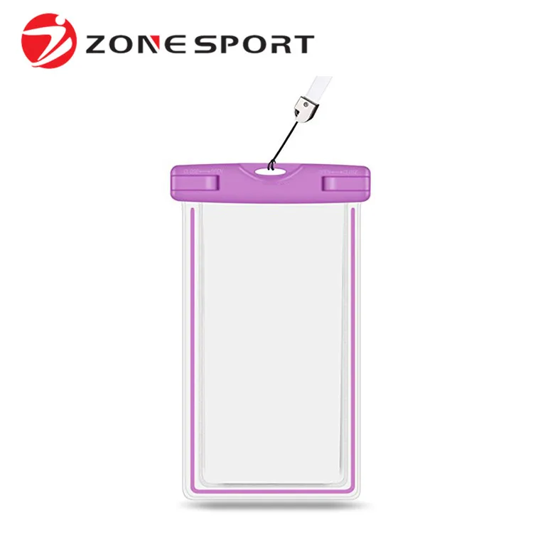 Costomized пляж ПВХ водонепроницаемый мешок Дешевые мобильный чехол для телефона с зажимом