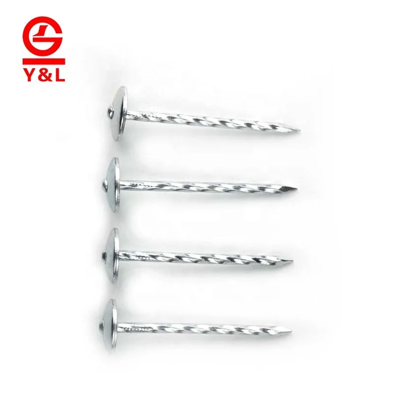 Строительный материал оцинкованная сияющая головка зонтика цветной кровельный гвоздь