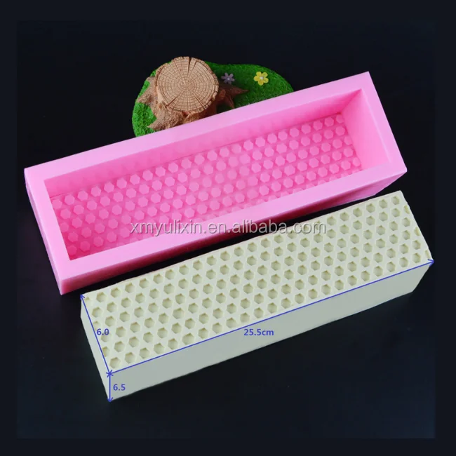 25.5*6*6.5 High quality Extra Thick replaceable 3d flower silicone soap mold loaf with different pattern mats for sale