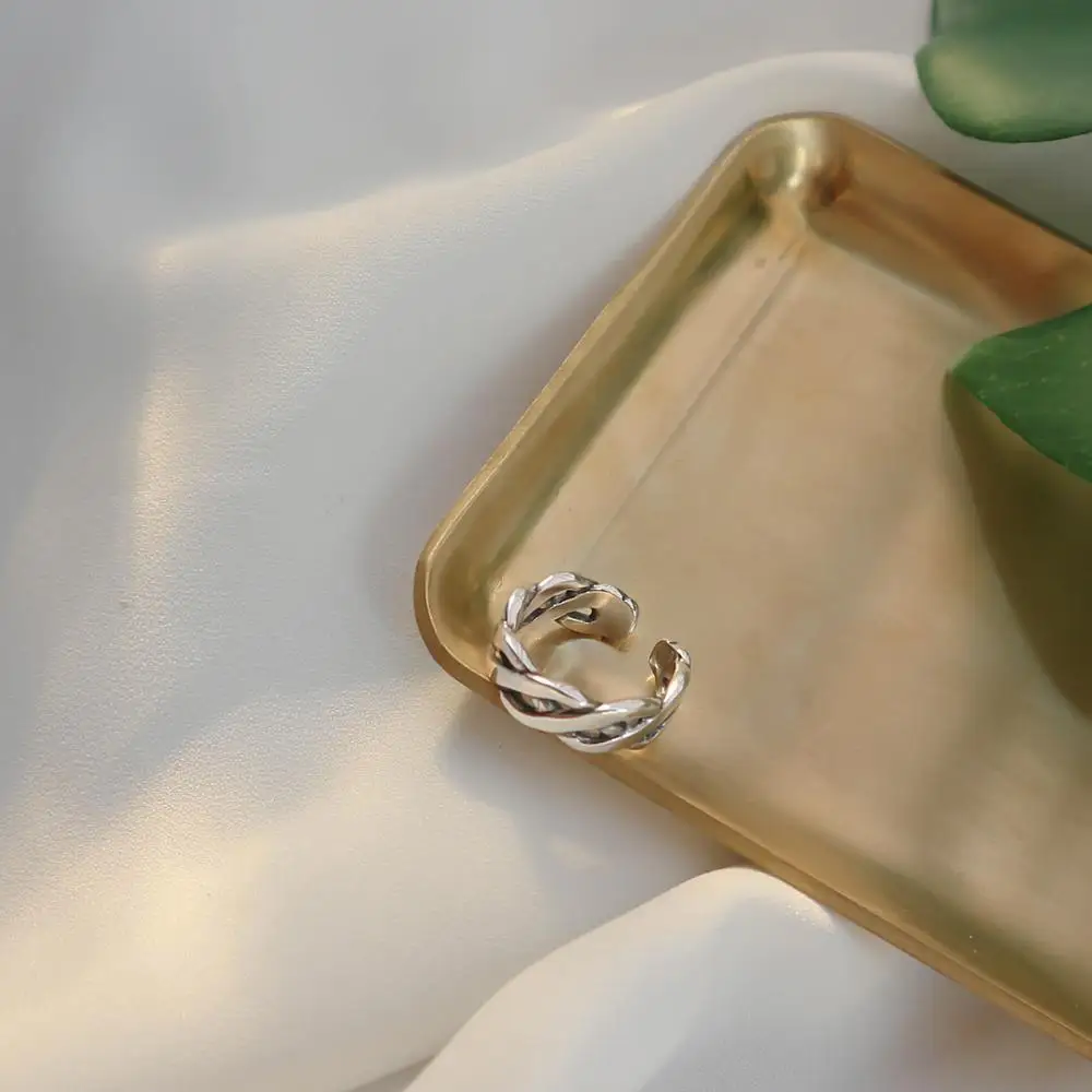 Fine Jewelry 925 silver Men women Hip Hop  Antique Silver chain design  Korean  Ring