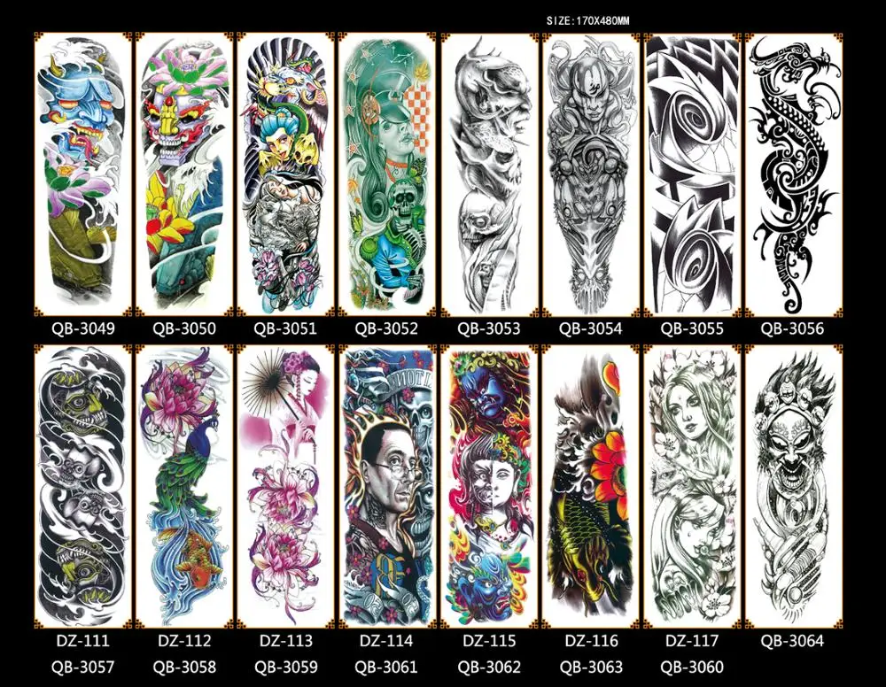 Best Dragon Full Arm Tattoo Sleeve Stocking for Men QB3001 - QB3040