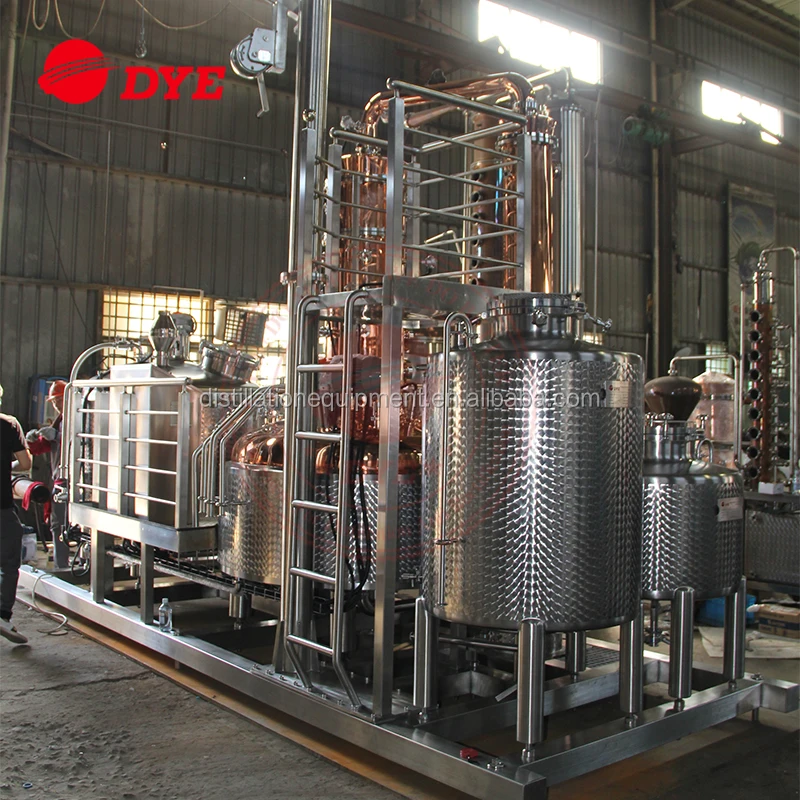 
USA hot saleTurnkey 900L SKID MOUNTED copper stills vodka whisky moonshine distillery 