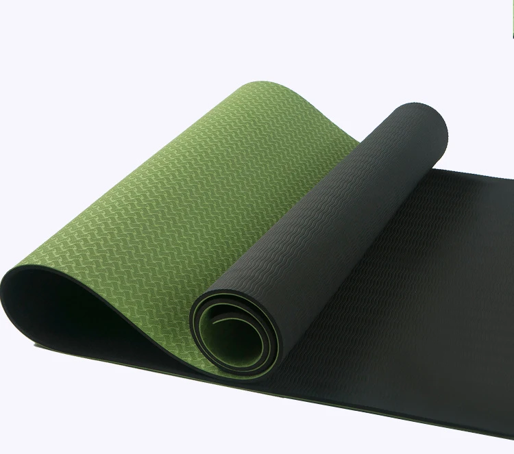 Custom Printed Home Fitness Equipment 2 Layers TPE Yoga Mat