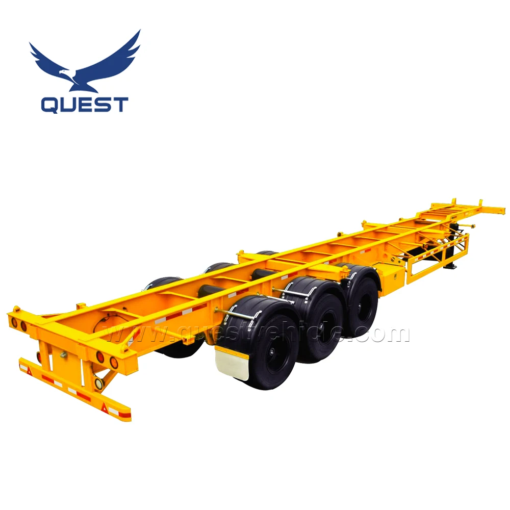 Super Sale Tri-axle 40ft Chassis Trailer Container Skeleton Semi Trailer For Philippines