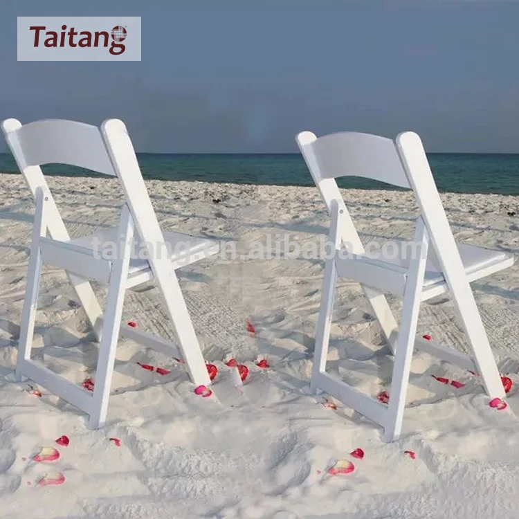 Wholesale White Resin Folding Chair/plastic Chair With Padded Seat