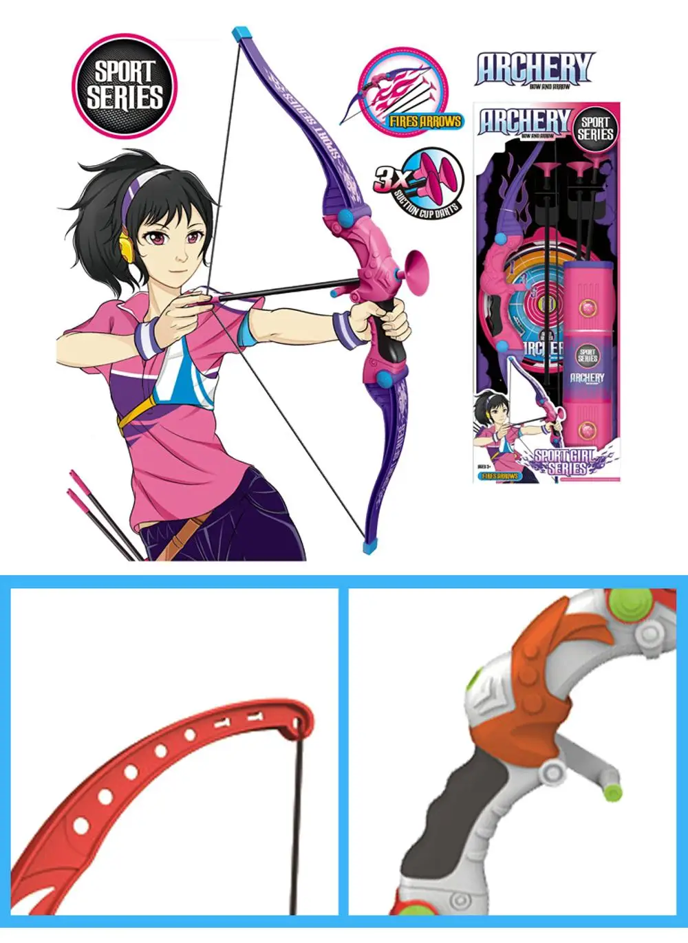 Children toy set plastic bow and arrow for kids