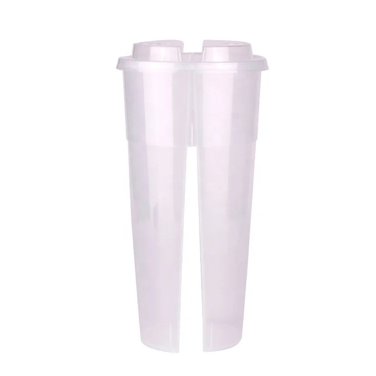 Пластиковый раздельный стакан с крышкой, 700 мл