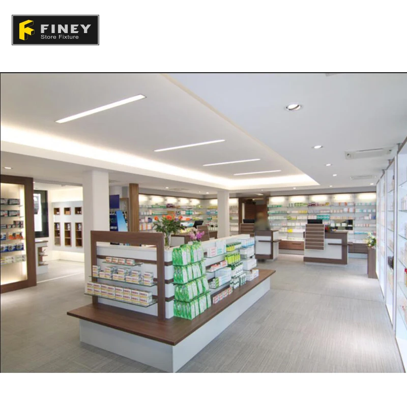 Аптечный стеллаж демонстрация интерьера магазина аптеки