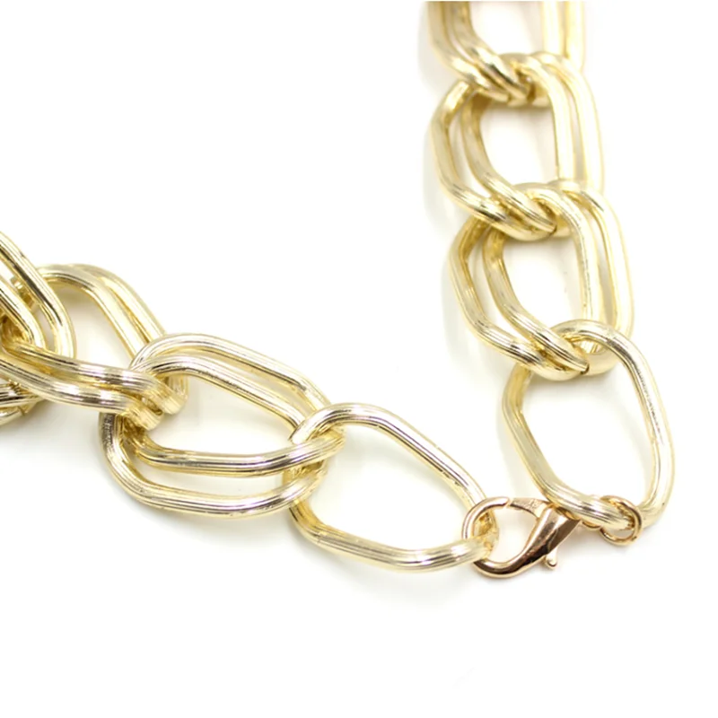 Wholesale Price Turquoise Chunky Thick Chain Gold Plated Necklaces Coloful Reinstone Necklace Set