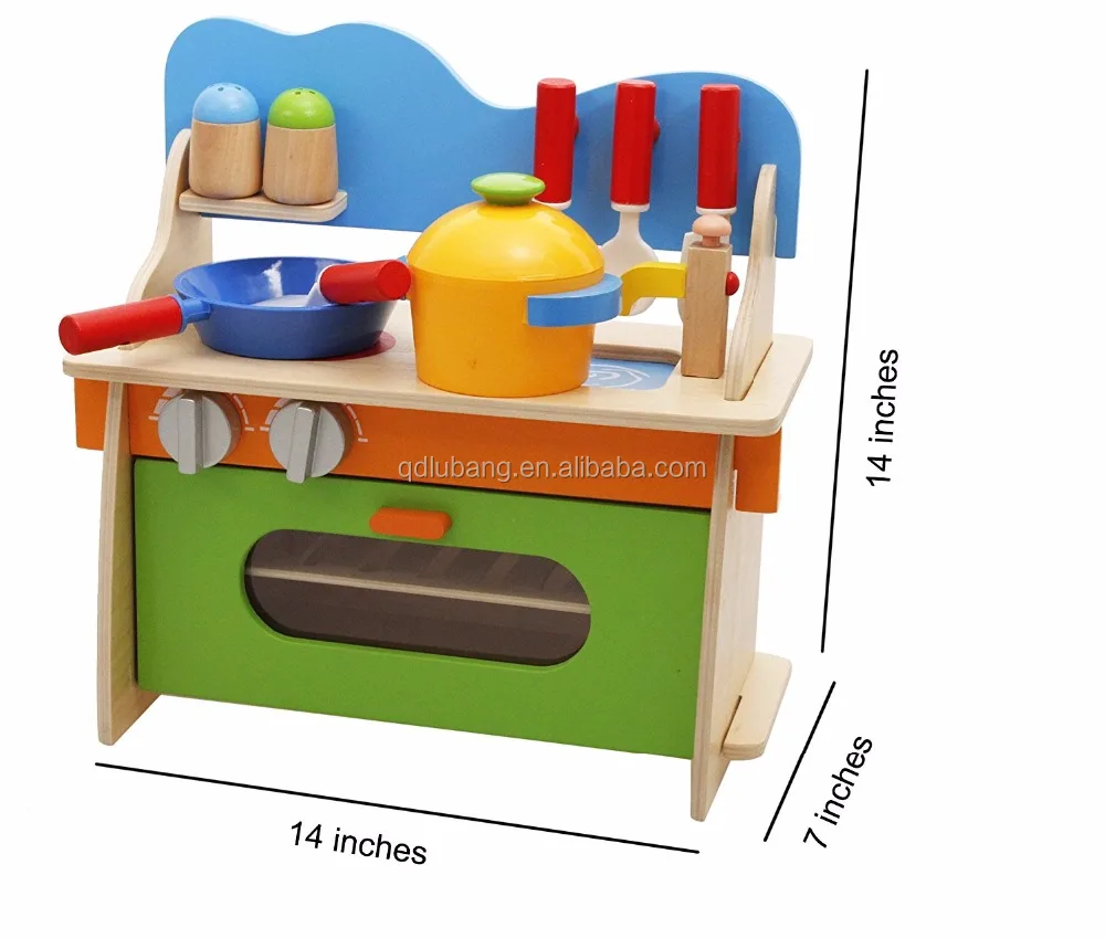 Children Wooden Play Kitchen Set Pretend Role Play Cook Learning Toys for Kids