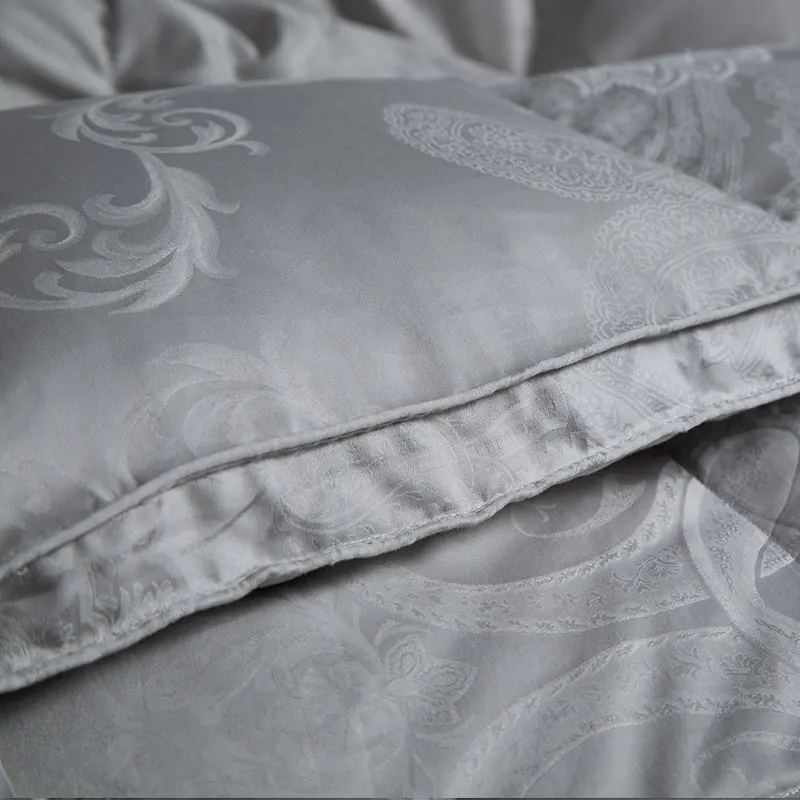 All-Season Hypoallergenic 100% Cotton Quilted Luxurious California King Size Lightweight  jacquardGoose Down Comforter Duvet