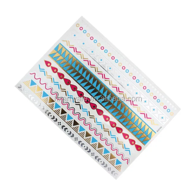 Fashionable Custom Gold Tattoo Flash Temporary Tattoo Sticker