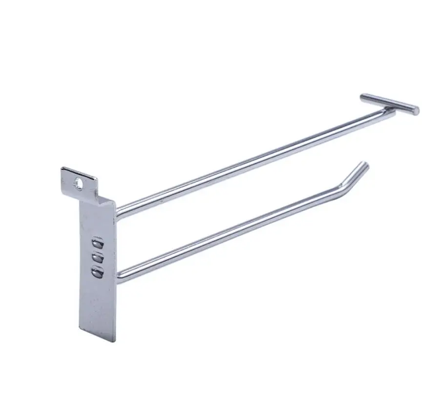 wholesale high quality metal chrome supermarket display peg board hook slat wall hook