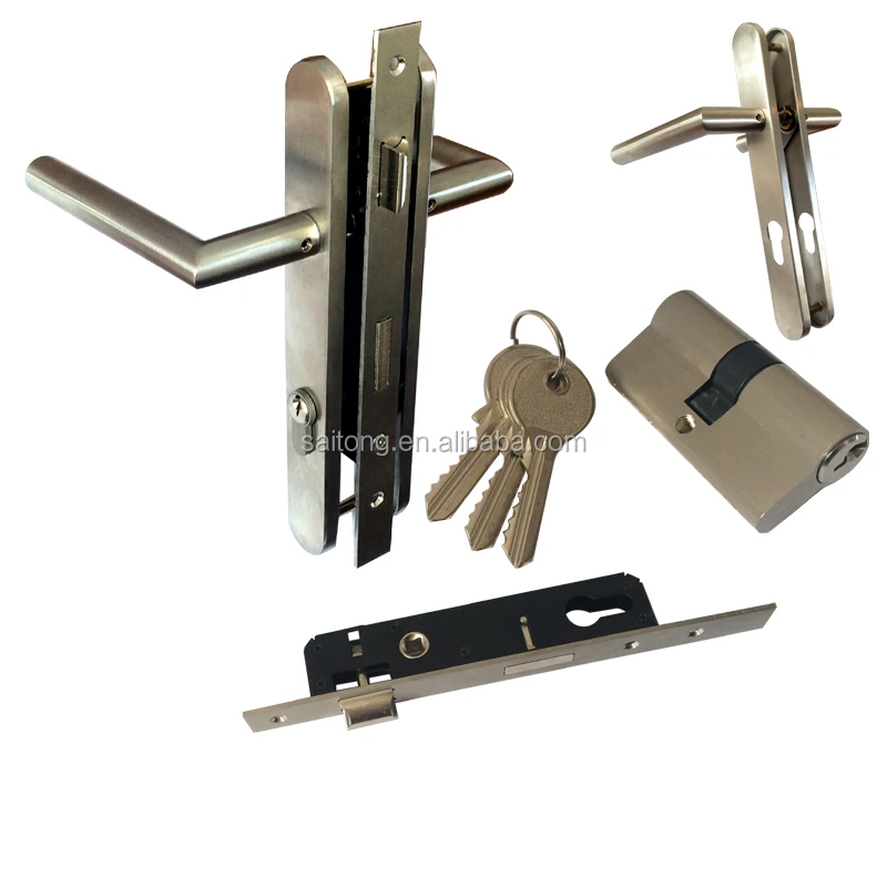 China Supplier Quality Stainless Steel Door Handle With Lock Set