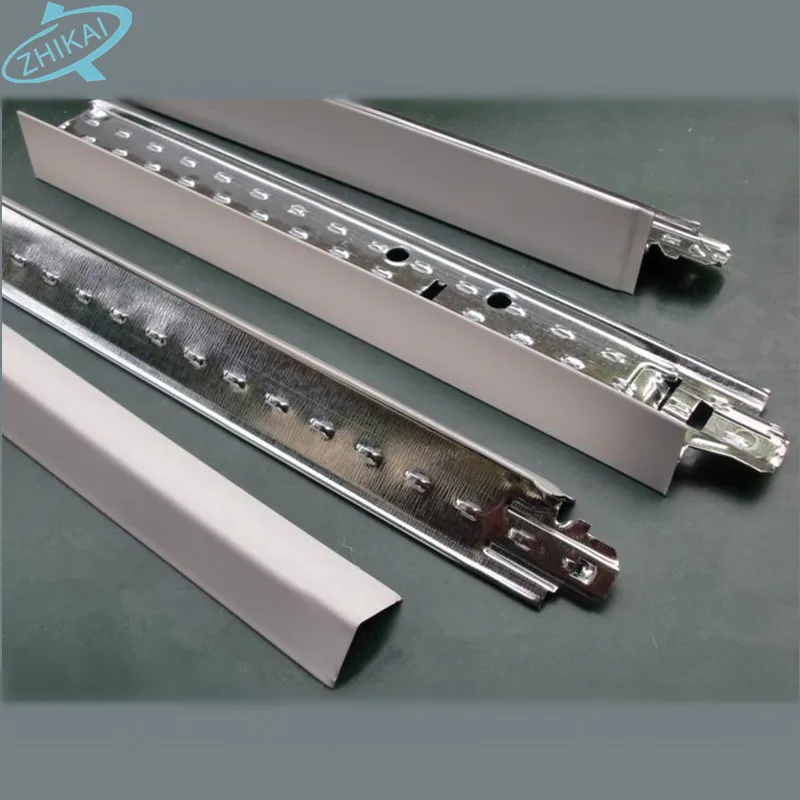 Fire resistant suspended false ceiling tiles & accessories , Metal galvanized suspended t-grid
