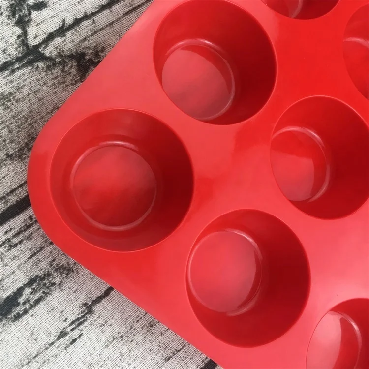 12 cavities round silicone baking mold silicone cupcake mold 29.5*22*3cm 215g
