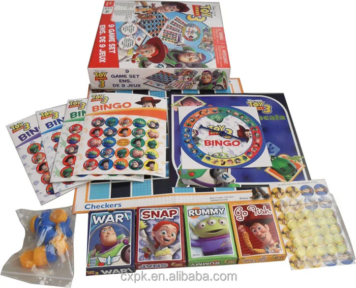 factory supply 9 game set, BINGO board game, toy board for kids 3 years old