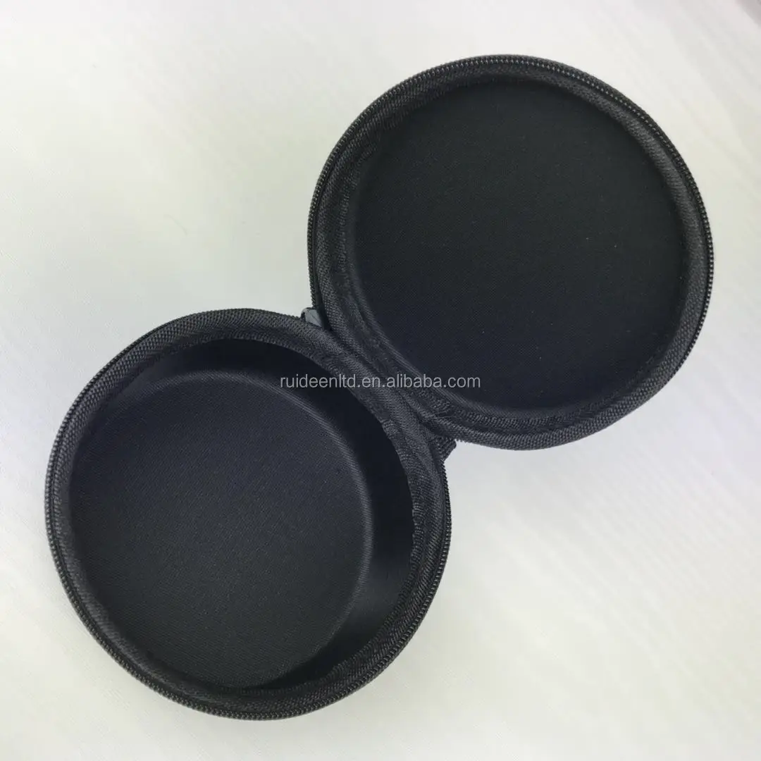 10.5CM Diameter, 5.5CM Height Black Knitted Fabric Round Hard Shell EVA Case for Speaker(LZH-14)