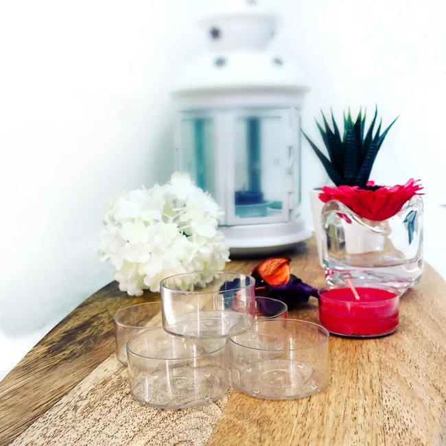 Wedding round shaped Polycarbon Plastic candle tea light cups