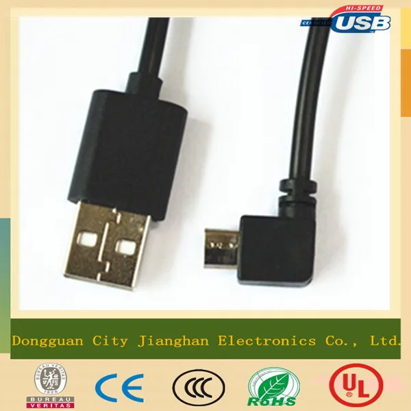 черный 15cm прямым углом микро-usb-кабель