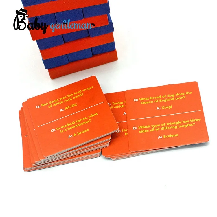 2023 High quality kids tumbling tower game wooden stacking blocks with customize Z13164D