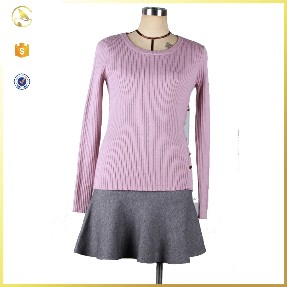 Custom Russia style pink sweater wool pullover