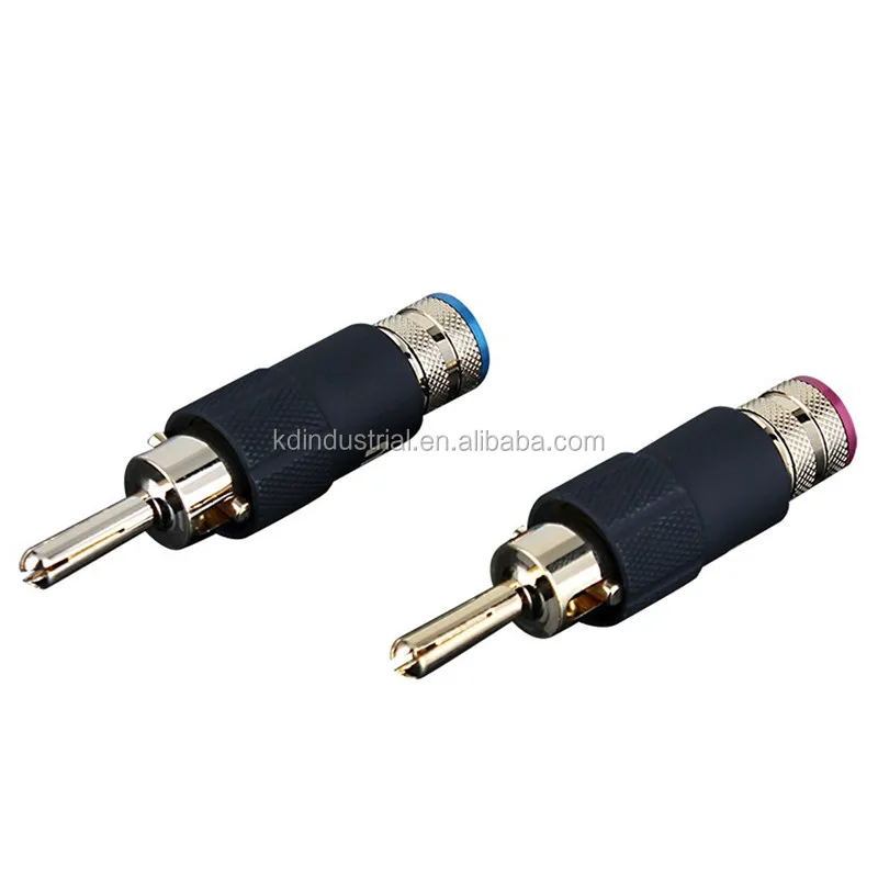 Aluminum Gold Plated Fiber Banana Speaker Plug Copper Connector