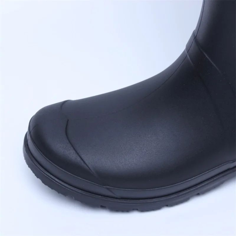 Classic Black Wellies New Design Fashion Wellington Pvc Waterproof Rain Boots With BucklesDurable For Women Rain Knee High Shoes