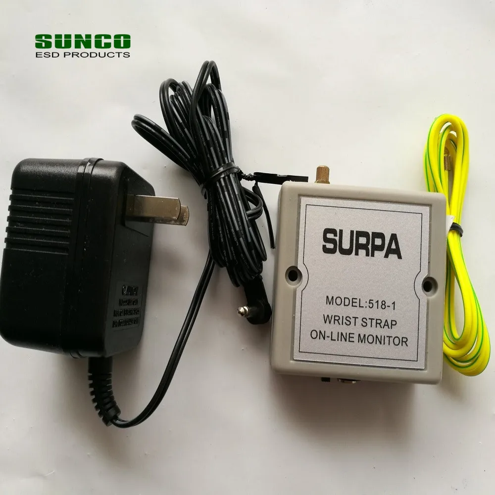 Antistatic wrist strap checker for one and for two available