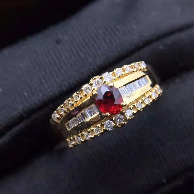 wholesale vintage classic gemstone jewelry 18k gold 0.25ct Sri Lanka natural red ruby ring for women