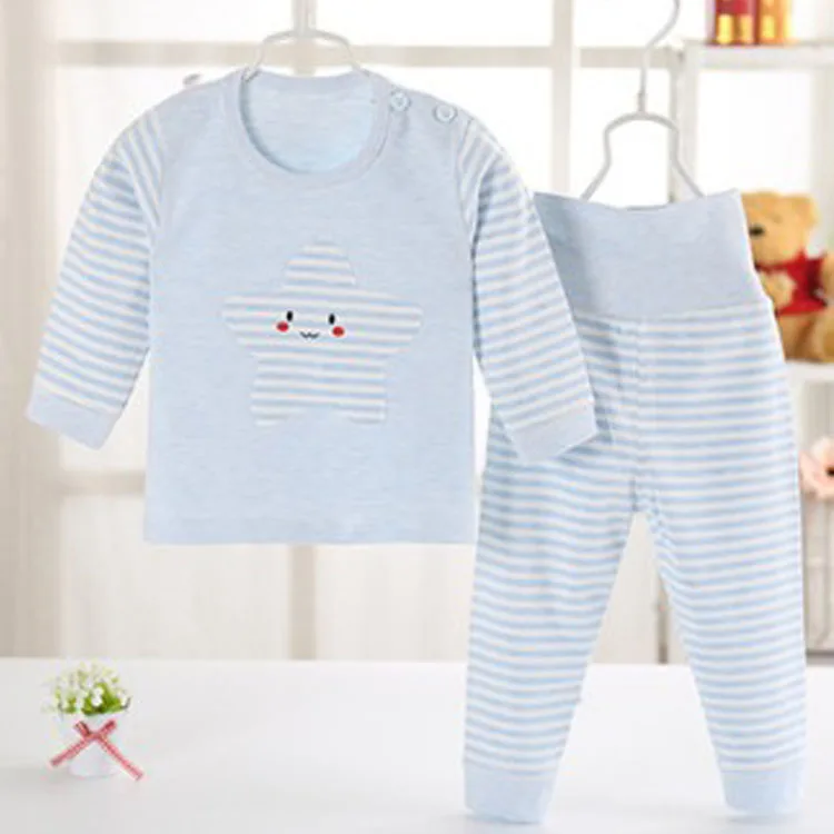 manufacturer Wholesale newborn baby kids 100% cotton home korean warm kids pajamas set girls