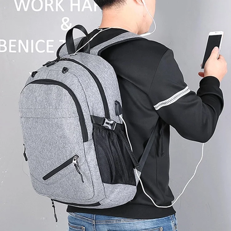 Wholesale USB Charging  Polyester Leisure bag hiking backpack