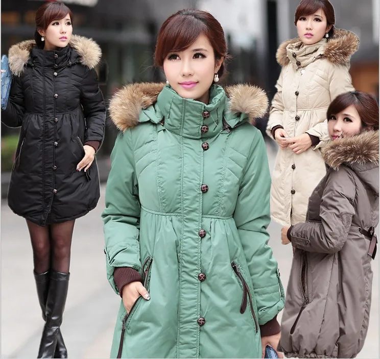 HOT SALE Fashion maternity clothing Maternity thick with hood down jacket for pregnant woman plus size