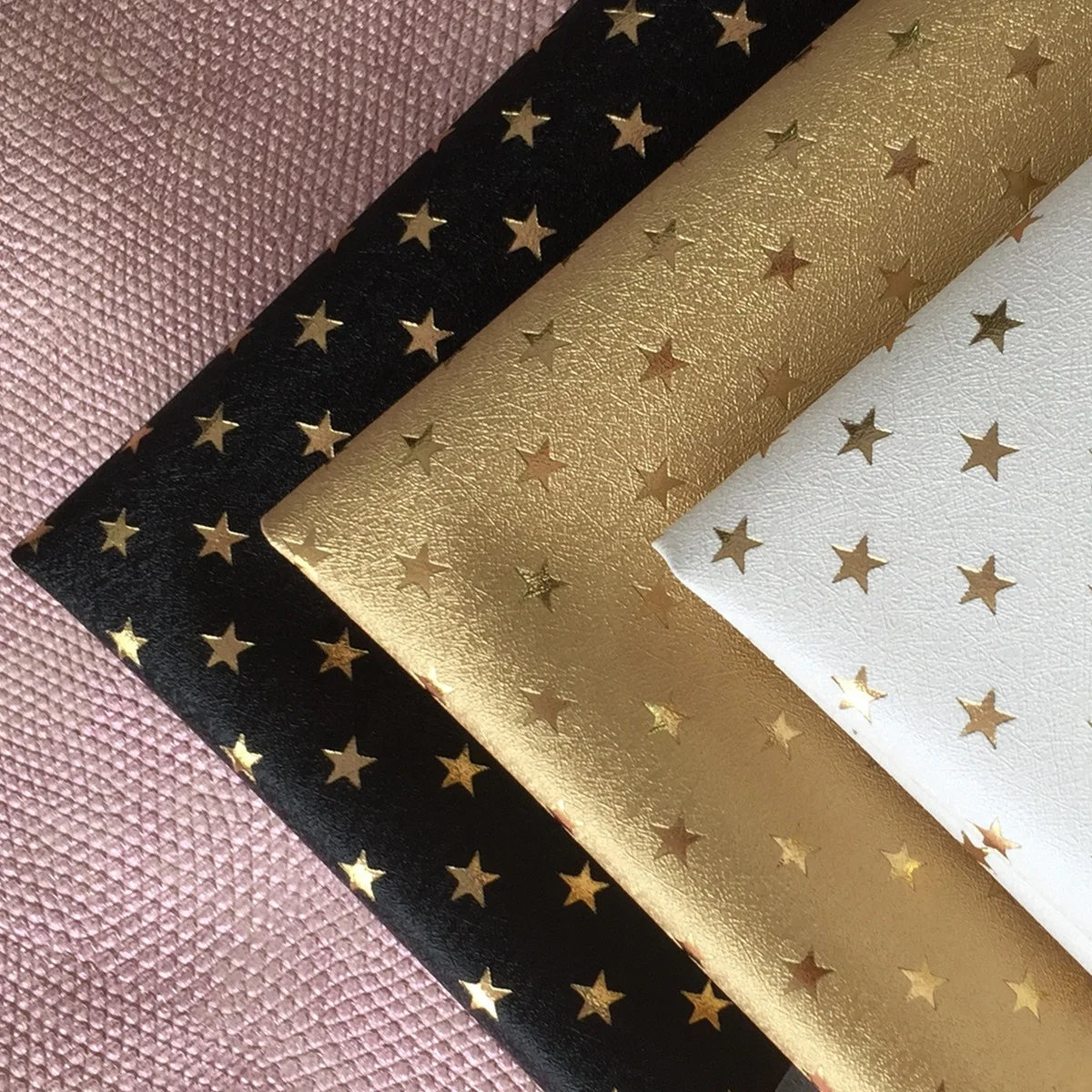 Star logo heat press change color PU leather  PFY251 for  electronic product and phone case