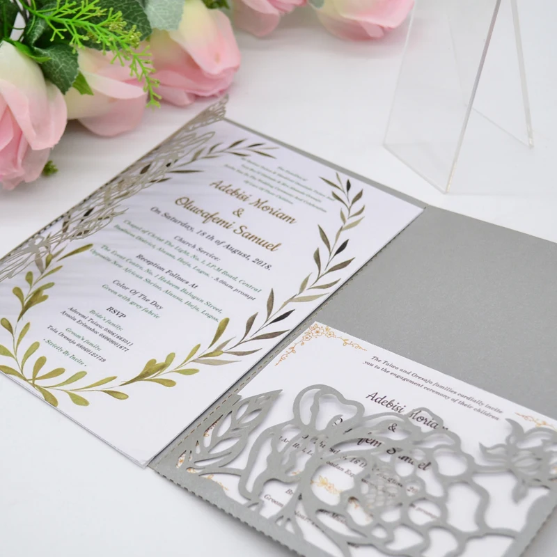 Laser cut wedding invitations card envelopes decorations