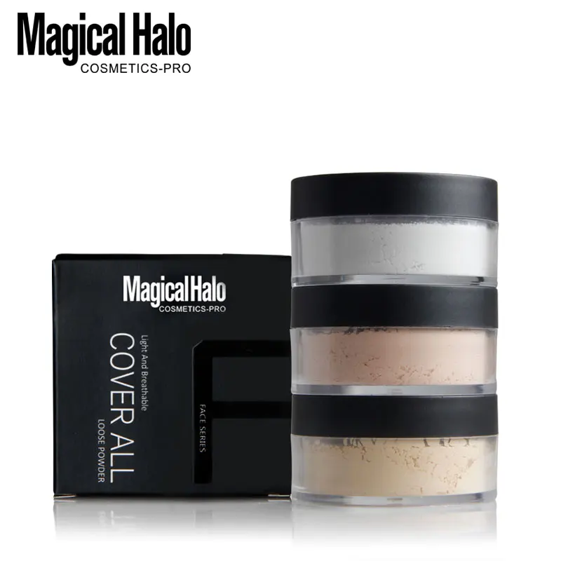 Magical Halo Cosmetic Waterproof 3 Colors Smooth Loose Powder  With Puff