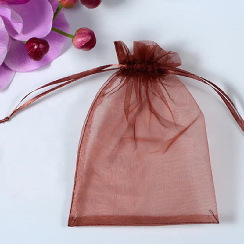 Colorful Reusable  Fashionable Custom Printed Organza Drawstring Gift Bag