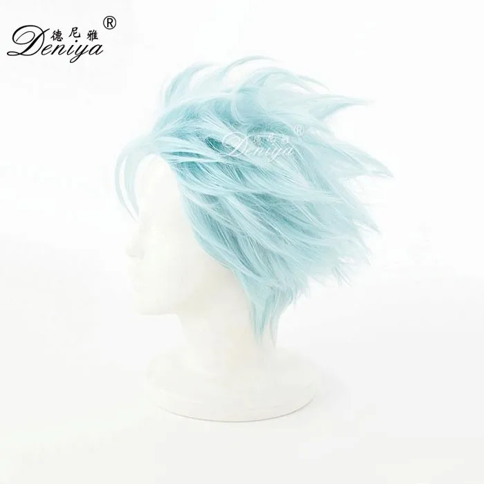 
Light blue naruto cosplay anime wig short cosplay boys wig 