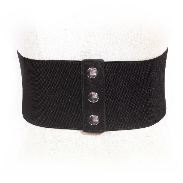 Womens PU Corset Belt Lace Up Elastic Wide Waist Band Cinch Trimmer