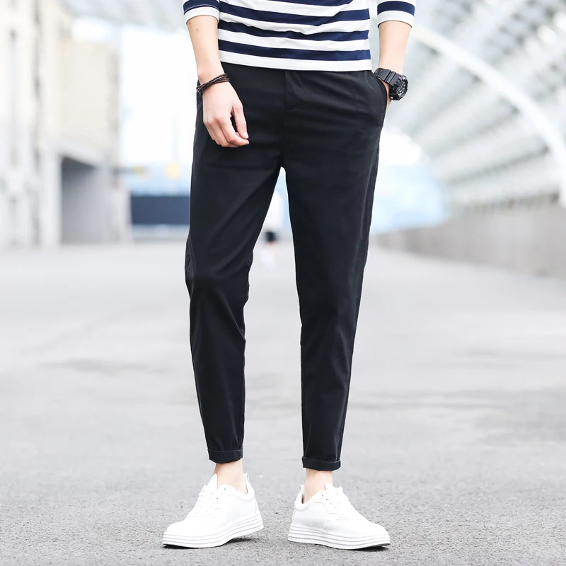 Oem summer fashion casual skinny sport jeans wholesale straight pants for men