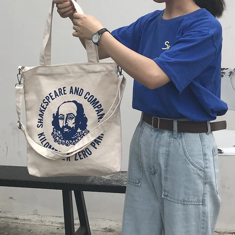 Vintage large capacity cartoon letter printing canvas messenger bags wholesale