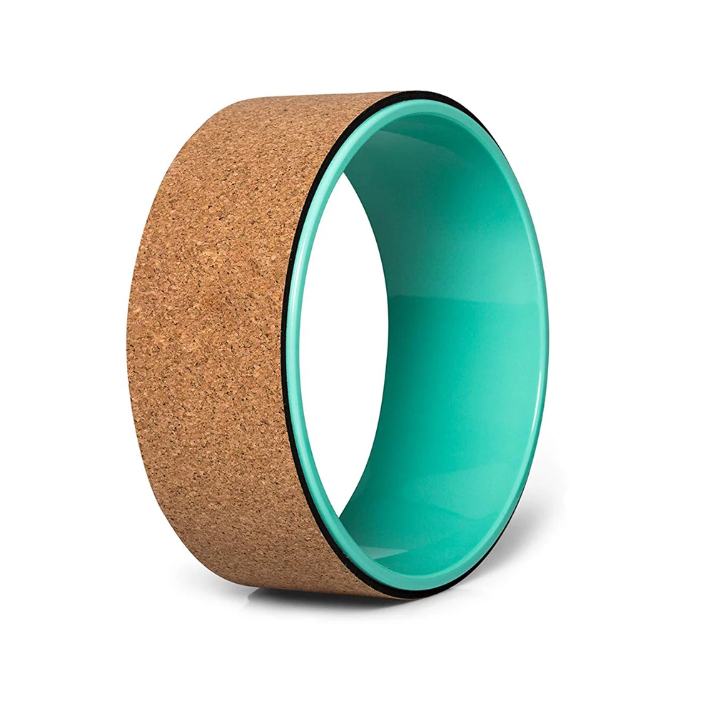 Cork Yoga Wheel, Cork Yoga Blocks - Extra Firm High Density Yoga Bricks I Natural & Eco-Friendly. Bonus eBook