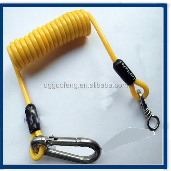 Гофэн красный пвх / / PE покрытием весна стальной трос с петлей и поворотный ссылка