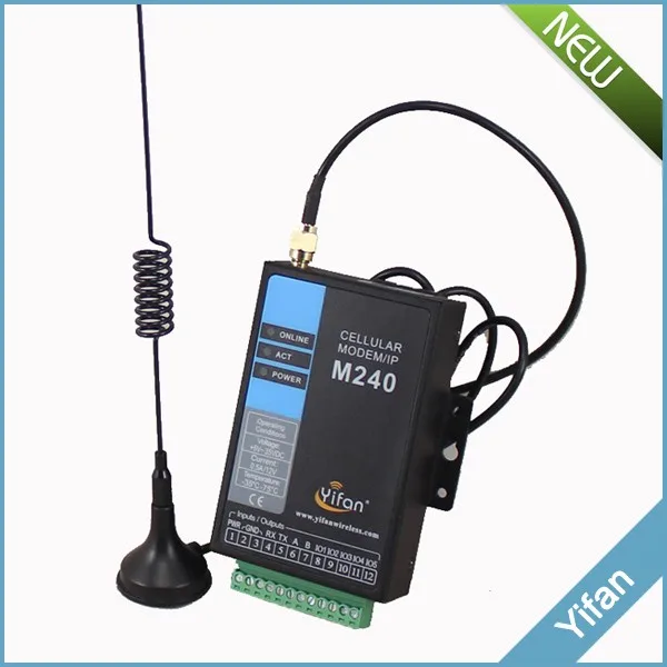 
M240 Series Din Rail mounting serial port RS232 RS485 gprs gsm modem for SCADA AMR PLC 