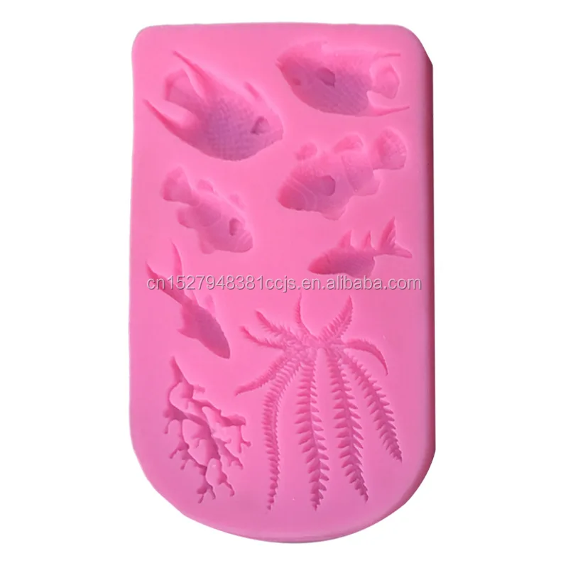 
3D Cute Sea Fish Shell Mold Fondant Chocolate Candy Molds Cupcake Baking Silicone Mould DIY Cake Decorating Tools 